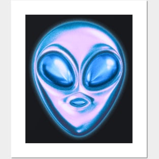 Funky Chrome Alien Posters and Art